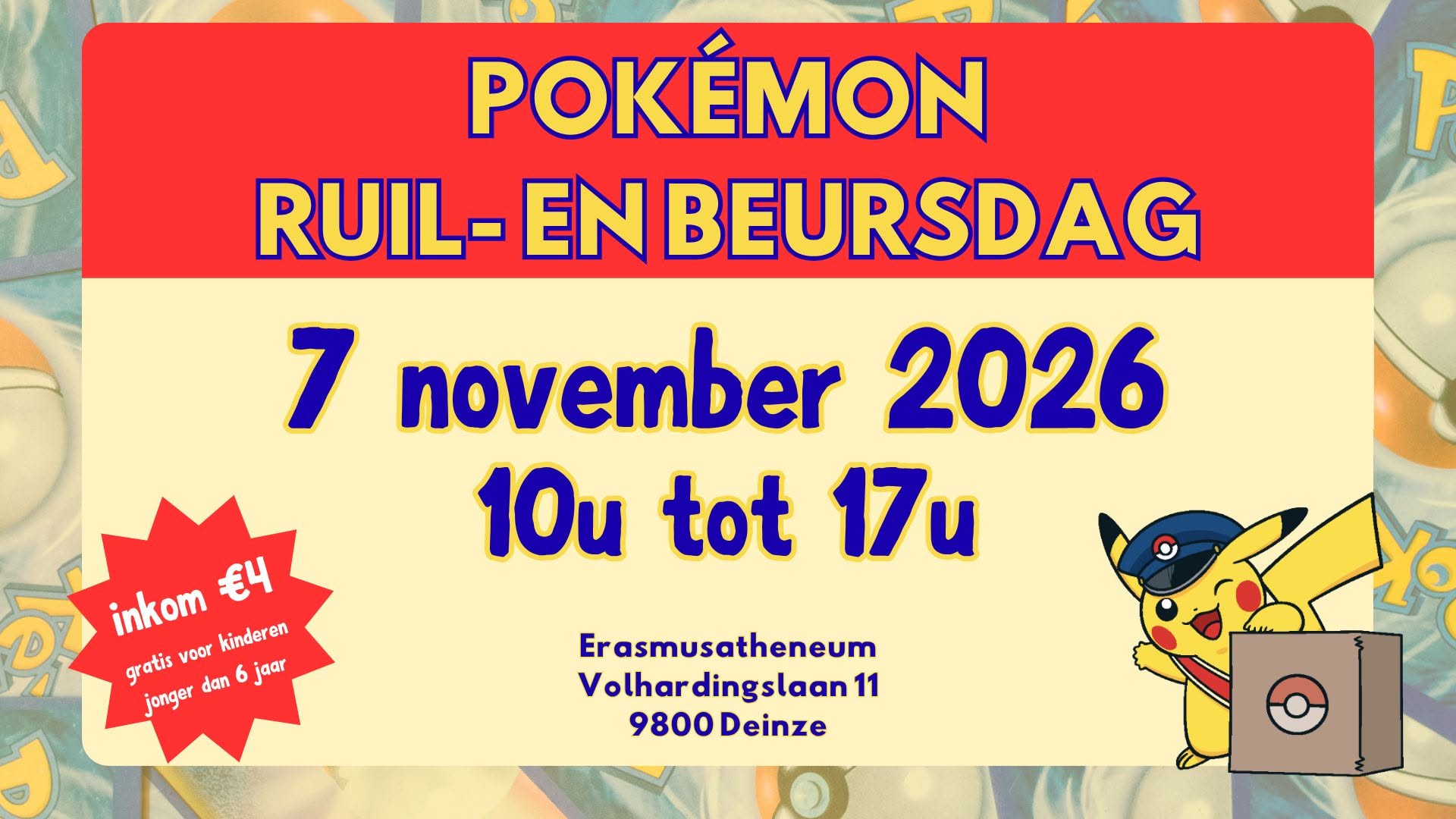 Pokémon Ruil- en Beursdag 7 november 2026 in Deinze